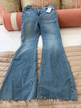 Just Black Light Blue High-Rise Flare Jeans